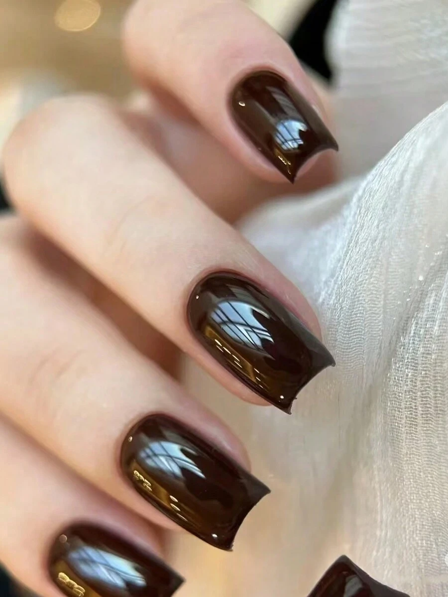 SJP 1 件 15 毫升棕色凝胶指甲油套装 UV LED 可剥凝胶指甲油：用彩色慕斯凝胶指甲油发挥创意，适用于家庭沙龙美甲 DIY，适用于万圣节美甲、圣诞节美甲、黑色指甲、感恩节礼物，适合女性 - 棕色 - 查看 1