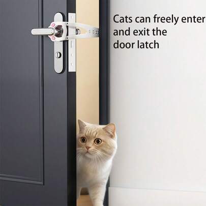 1pc Cat Door Holder Latch, Cat Flap Lock Allows Cat Entry While Blocking Large Dogs, Prevents Cats From Scratching Door