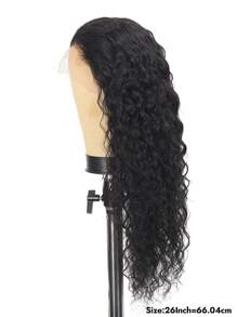 Eulisi 13x6 Transparent Lace Front Wig, Human Hair Water Wave Lace Front Wig, Pre-Plucked, 180% Density, Wet Wave Human Hair Wig, With Baby Hair, Natural Color - SNatural - View 6