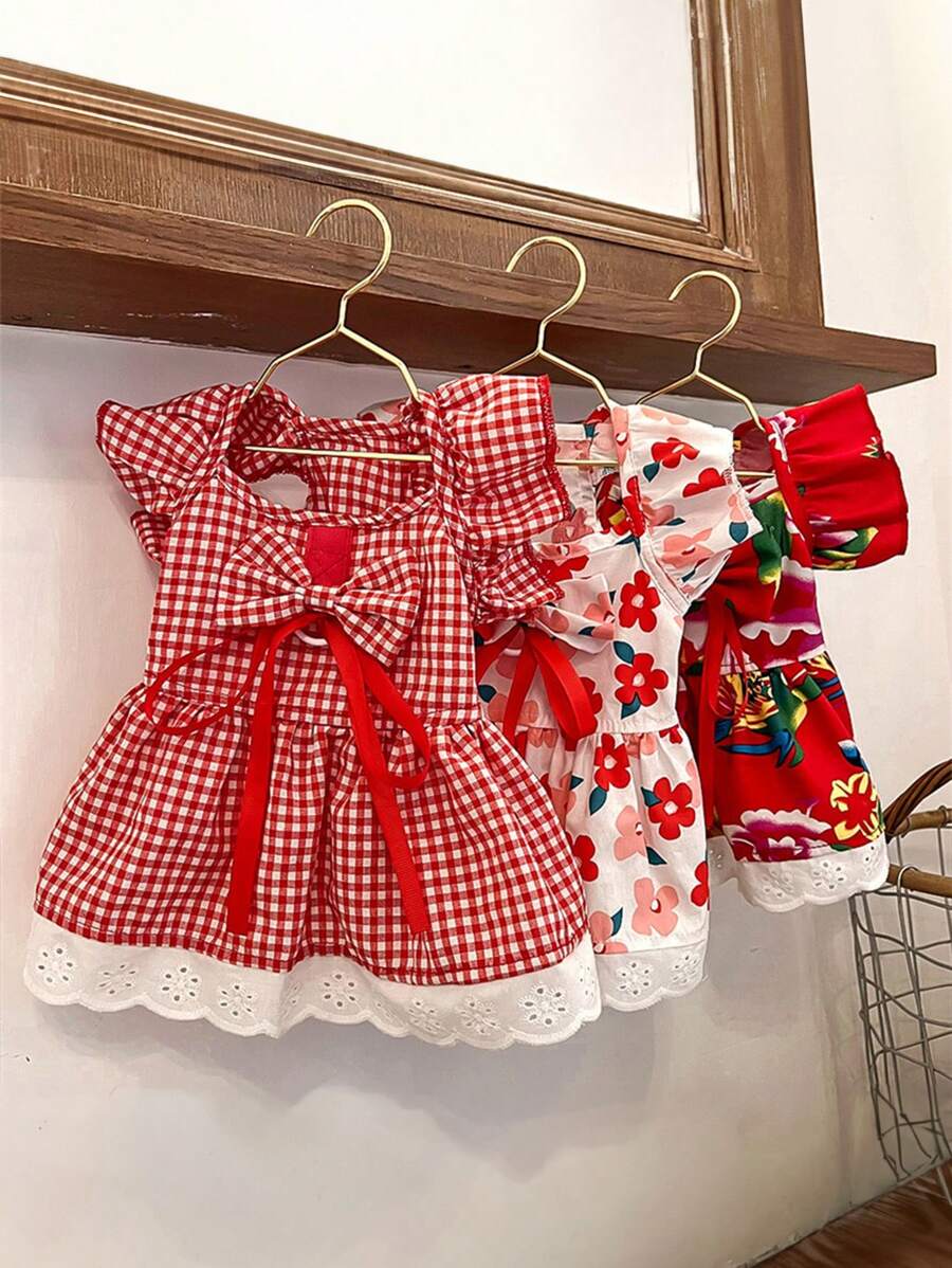 3Color Sleeveless Dress For Pets, Spring/Summer Outfit For Teddy