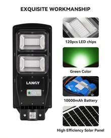 Luces para cazar jabalíes LANGY, Luz verde solar de 9000 lúmenes para cazar jabalíes y ciervos, luces de comedero activadas por movimiento con control remoto, incluye soporte de 19", iluminación de exterior para jardín, sendero y patio - 60w verde - Ver 5