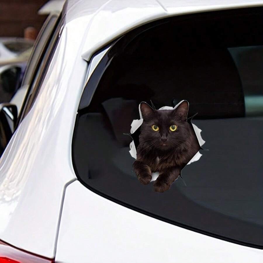 3D Cat Stickers, Black Cat Wall Decals, Cat Stickers For Bedroom Fridge