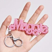 Customized Multi-Color Acrylic Letter Keychain, Best Gift For Family & Friends, Holiday/Birthday Surprise, Colorful, Cute, Adorable, Funny, Kawaii, Y2K, Stylish, Unisex, Casual, Custom, Customized, Ideal Gifts For Her, Her, Family, Friends, School Supplies, Back To School, For Teacher Gifts, For Dorm Rooms, For Teacher, For Teenagers, Junior High School Students, Middle School Students, High School Senior High School Students, College Students, University Students, Freshman, Sophomore, Underclassmen, Delicate Romance, Utilitarian Chic - Multicolor - View 14