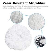 2 đầu lau nhà thay thế tương thích với cây lau nhà O-Cedar/Viled EasyWring Spin Mop - Đầu lau bằng sợi nhỏ có thể giặt được - Đầu lau nhà thay thế dễ vệ sinh, Vệ sinh, Nhà bếp - trắng - Xem 3