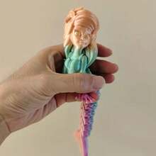 1 件 3D 打印美人鱼雕像逼真可移动关节可爱装饰玩具（注意：由于 3D 打印，实际颜色可能与图像有所不同，颜色将随机发送） - 彩色 - 查看 7