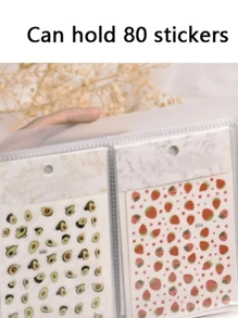 1入組美甲貼紙相冊存儲架雙面使用大容量80個卡位美甲藝術展示書容器工具美甲相冊、家居用品 - 無色 - 查看 6