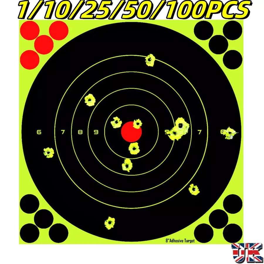 50X Splatter Target 8" Shoot Rifle Pistol Reactive Air Cheap Targets N C 8 TYPE - Black - View 1