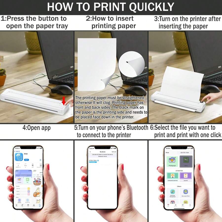 A4 Office & Mistake Printing Portable Mini Inkless Thermal Paper