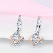 1 件镀银简约星星和心形吊坠耳环，适合日常佩戴，也是送给家人和朋友的特殊礼物 - 彩色 - 查看 7