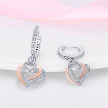 1 件镀银简约星星和心形吊坠耳环，适合日常佩戴，也是送给家人和朋友的特殊礼物 - 彩色 - 查看 6