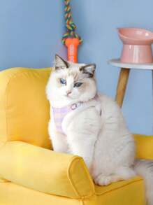 1 件可调节格子猫背带套装，毛绒边缘和衬里，柔软且保暖。 - 藍色 - 查看 2