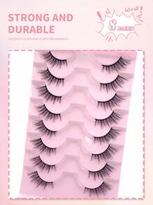 ENCHUW 8 对假睫毛自然外观半睫毛尾部加长睫毛可重复使用睫毛适合日常佩戴 - 眼尾拉長款 - 查看 5