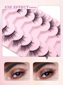 ENCHUW 8 对假睫毛自然外观半睫毛尾部加长睫毛可重复使用睫毛适合日常佩戴 - 眼尾拉長款 - 查看 4