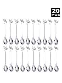 2/6/12/20 件不锈钢叶形咖啡/茶/甜点勺 - 銀色 - 查看 11