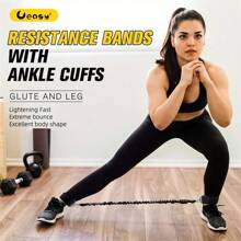 5pcs/1pc Ankle Resistance Bands, Fitness Ankle Straps, Leg & Glute Training Resistance Bands, Fitness Accessories Ankle Wraps - Black - View 3