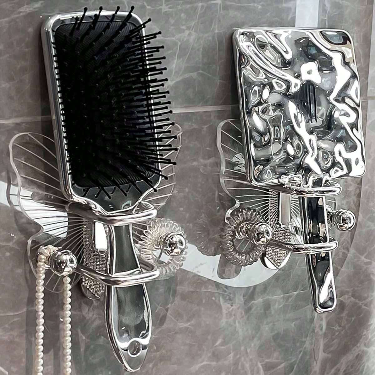 Acrylic Comb, Shelf, Wall Mounted, NonPerforated, Toilet Hair Tie