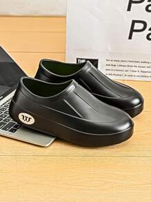 W 1 Pair Men's Waterproof, Anti-Slip, Oil-Resistant, Slip-On Chef Shoes For Kitchen, Hotel Back-Of-House, Food Factory