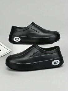 W 1 Pair Men's Waterproof, Anti-Slip, Oil-Resistant, Slip-On Chef Shoes For Kitchen, Hotel Back-Of-House, Food Factory