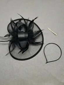 1件装女士精美茶会帽、女士发带和发夹、肯塔基德比帽、女士情人节帽 - 彩色 - 查看 4