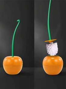 1 套带樱桃形支架的浴室马桶刷、水果主题马桶清洁用品、带可拆卸支架的创意水果形马桶刷、独特的浴室装饰和清洁工具、樱桃红可拆卸马桶刷套装 - 便携式创意浴室配件、可爱的水果形支架、适用于小空间和夏季旅行的防溅马桶清洁套件 - 彩色 - 查看 13