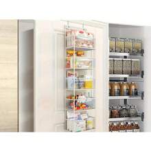 1 pieza/2 piezas Estantería organizadora de 4/6 niveles para montar en la puerta con bolsillos independientes, estantería de almacenamiento de tela montada en la pared, apta para armarios, baños, dormitorios y residencias, incluye 2 ganchos de metal, para organizar cosméticos, juguetes y artículos varios, pantalones, zapatos, vaqueros, botas, faldas, dormitorio, organizador, almacenamiento en el hogar, camiseta blanca para mujer, pantalones negros para mujer, ropa de invierno para dama, vestido
