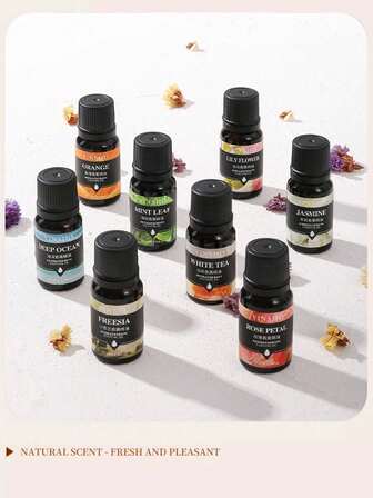 10ml Olio essenziale idrosolubile YINSHO: Vaniglia, Lavanda, Sakura, Gelsomino, Aromaterapia, Umidificatore, Diffusore di fragranza, più di 10 tipi di profumi, Deodorante per ambienti domestici, Relax, Olio aromatico a lunga durata, Set regalo di diffusori a bastoncini e candele