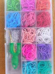 Set de 13 compartimentos con círculos de piel de colores variados para hacer pulseras, collares y anillos DIY, juguete de rompecabezas y suministros para hacer joyas