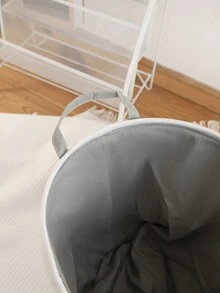 Giỏ đựng đồ họa tiết chữ B EVA dày có thể gấp lại, thích hợp cho phòng khách, phòng ngủ, phòng tắm, phòng giặt - trắng - Xem 5