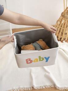 Giỏ đựng đồ họa tiết chữ B EVA dày có thể gấp lại, thích hợp cho phòng khách, phòng ngủ, phòng tắm, phòng giặt - trắng - Xem 8