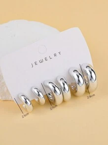 3 paires Ensemble de boucles d'oreilles à la mode de style européen et américain en forme de C et en forme de goutte d'eau, convient pour un port quotidien pour femmes