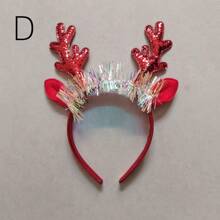 1 pièce Bandeau avec bois de cerf de Noël, clochette et paillettes, accessoire de cheveux de décoration de fête (style aléatoire, piles non incluses). Meilleurs cadeaux