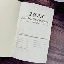 365 页厚英文日记本笔记本，硬质仿皮封面，每日计划，工作日记，精装备忘簿，棕色/蓝色/灰色/黑色/红色 - A5 - 查看 6