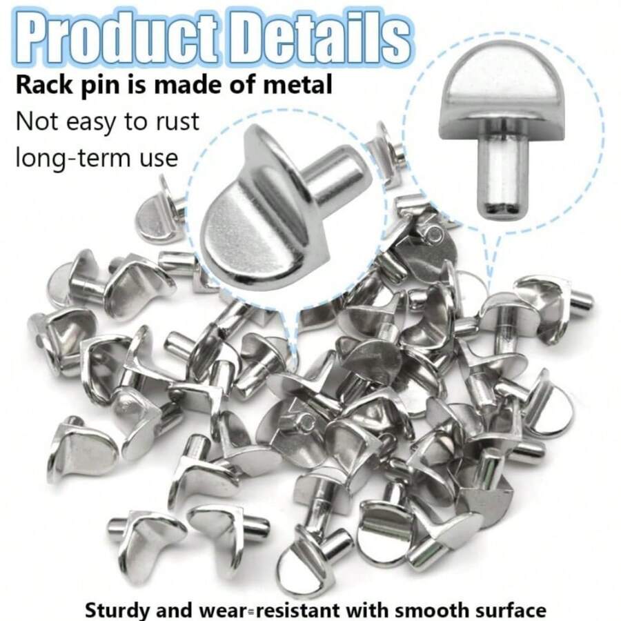 100pcs LShape Brackets, 6.5mm Shelf Pin Supports, Furniture