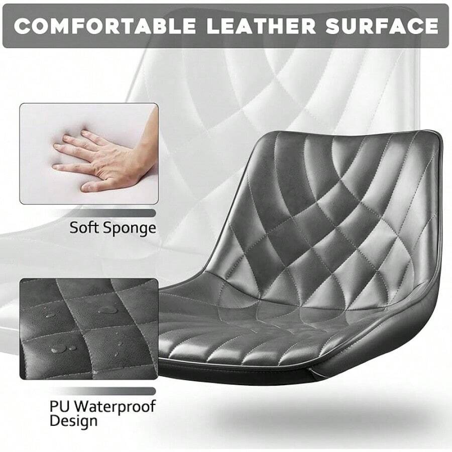 Waleaf Bar Stools Set Of 2, Adjustable Counter Height Leather Bar