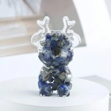 1 件天然水晶滴环氧树脂圣诞鹿雕像桌面展示装饰品，手工装饰最佳礼物 - 彩色 - 查看 9
