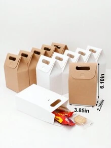 10 piezas/20 piezas/30 piezas Cajas de regalo para fiestas para caramelos, chocolates, pasteles con copos de nieve, galletas, postres, adecuadas para compras, regalos pequeños, embalaje de accesorios, regalos de cumpleaños - Papel - Ver 5