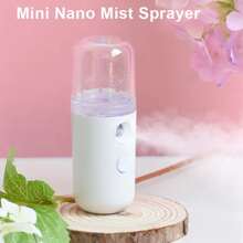 30ml Mini Nano Facial Mist Sprayer, Portable Face Steamer With USB Nano Mist Nozzle, Handheld Face Mister Humidifier For Skin Care, Makeup - White, Blue, Pink