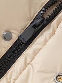 Balabala Kids' Down Jacket Boys' Winter Outerwear For Big Kids, Loose Fit Stylish Color-Blocked Warm Coat