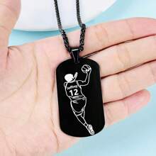 Personalized Stainless Steel Basketball/Football Necklace - Custom Name & Number, Perfect Gift For Dad, Brother, Friends - Multicolor - View 9