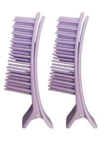 02 UN Professional Hair Separator Clips Multipurpose Hair Clip - 紫色 - 查看 3
