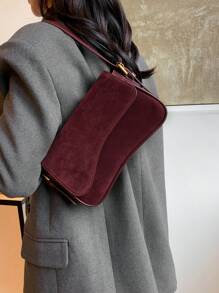 1 pieza Mochila/Bolso de hombro/Bandolera mate de unicolor para mujer