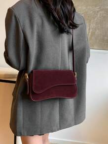1 pieza Mochila/Bolso de hombro/Bandolera mate de unicolor para mujer