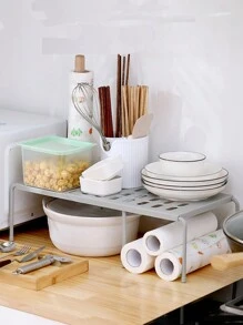 1 Piece Of Layered Shoe Rack, Kitchen Space Saving Shelf, Family Living Room, Dormitory Plastic Shoes, Slippers, Retractable Storage Rack