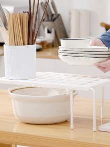 1 Piece Of Layered Shoe Rack, Kitchen Space Saving Shelf, Family Living Room, Dormitory Plastic Shoes, Slippers, Retractable Storage Rack