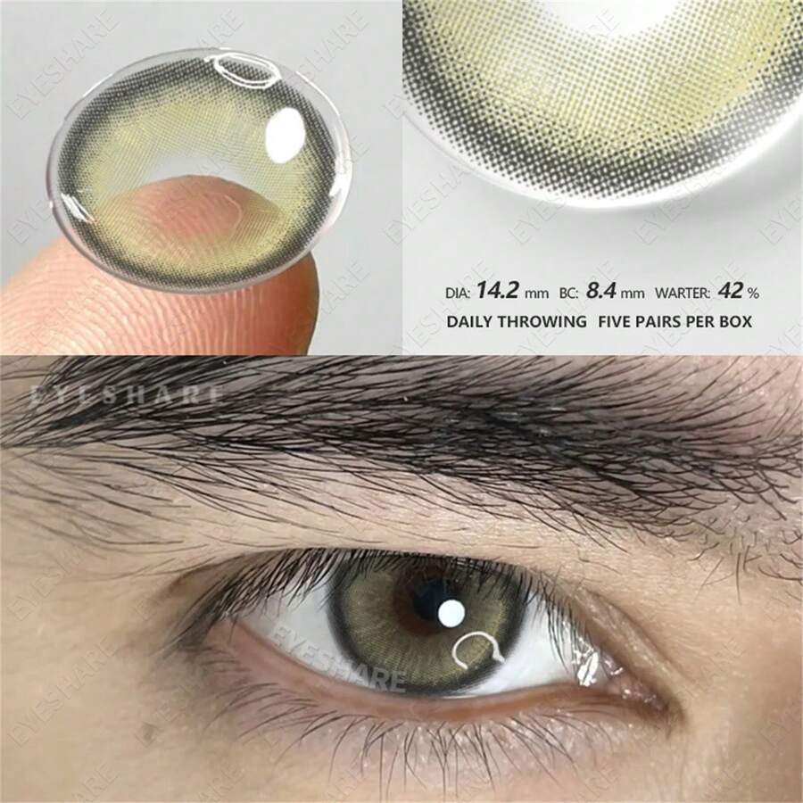 Eyeshare 10 PCS Daily Disposables Lenses Color Eye Lens Gray Lenses