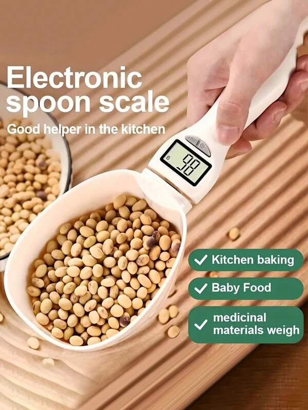1 ملعقة إلكترونية للقياس، ملعقة جرام، ميزان ملعقة إلكتروني للمطبخ، ملعقة طحين، ملعقة كمية طعام، ميزان قهوة، ميزان حليب، وزن حبوب القهوة، مساعد أساسي للخبز وصنع الكيك، يمكن وزن المواد الصلبة والسائلة والمسحوقة
