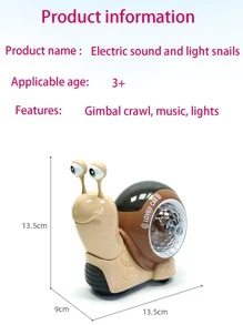 RUNQI Electric Rocking Snail Toy, Children Hermit Crab Multidirectional Lamp With Light, Music And Projection, Colorful Educational Toy