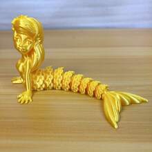 1 件 3D 打印美人鱼雕像逼真可移动关节可爱装饰玩具（注意：由于 3D 打印，实际颜色可能与图像有所不同，颜色将随机发送） - 彩色 - 查看 3