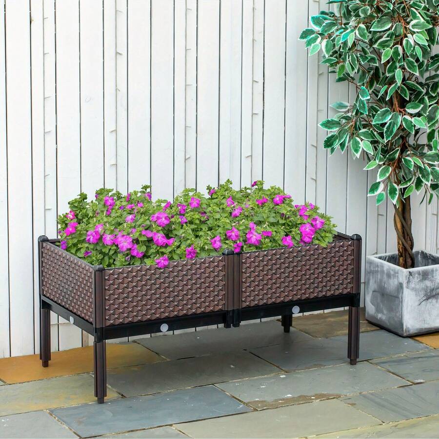 50cm X 50cm X 46. 5cm Set Of 2 41L Garden Raised Bed, Elevated Planter