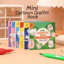 1 件便携式卡通涂鸦笔记本、早期学习绘画本、素描本、记事本、儿童和学生彩色书 - 彩色 - 查看 1